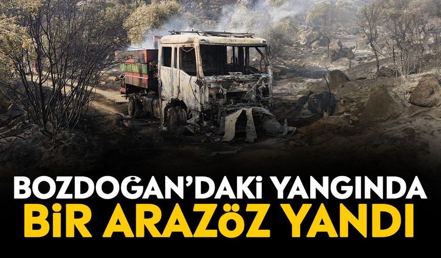 Bozdoğan’daki yangında bir arazöz yandı