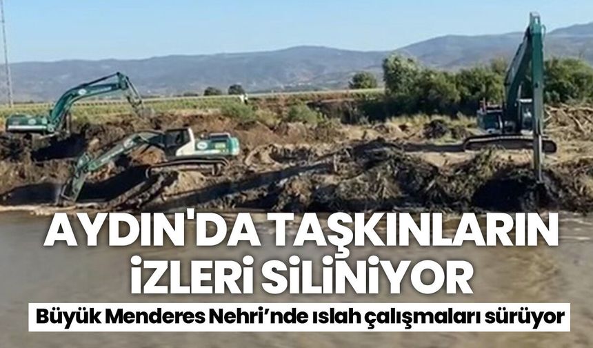 Aydın'da taşkınların izleri siliniyor! Büyük Menderes Nehri’nde ıslah çalışmaları sürüyor