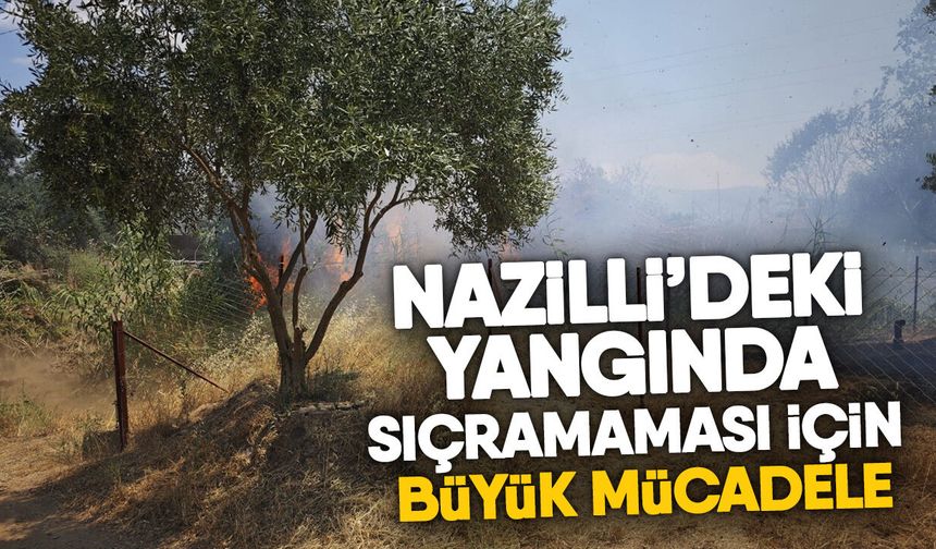 Nazilli’deki yangında sıçramaması için büyük mücadele
