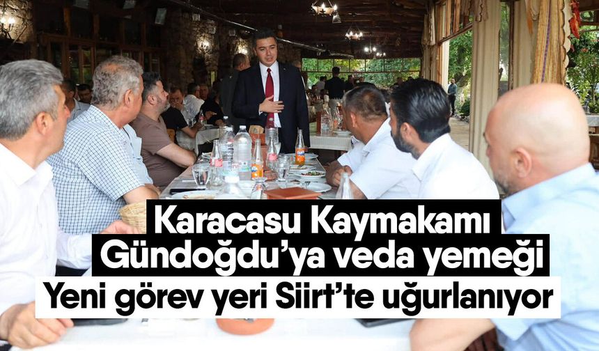 Karacasu Kaymakamı Gündoğdu’ya veda yemeği