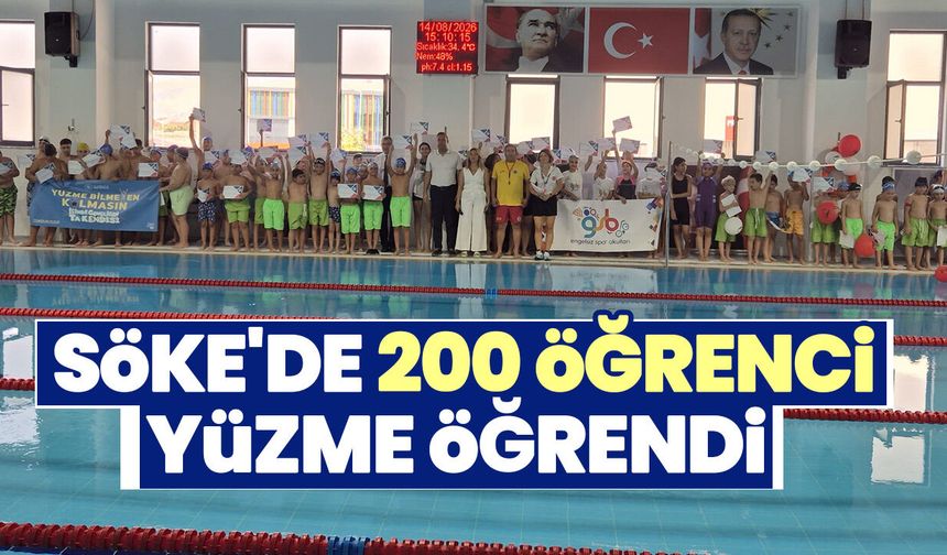 Söke'de 200 öğrenci yüzme öğrendi