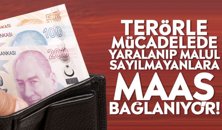 Terörle Mücadelede yaralanıp malul sayılmayanlara maaş bağlanıyor!
