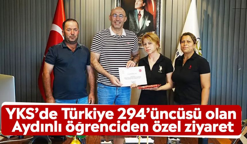 YKS’de Türkiye 294’üncüsü olan Aydınlı öğrenciden özel ziyaret