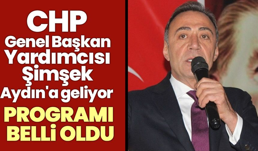 CHP Genel Başkan Yardımcısı Şimşek Aydın'a geliyor! Programı belli oldu