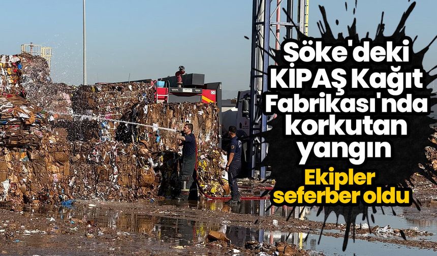 Söke'deki KİPAŞ Kağıt Fabrikası'nda korkutan yangın! Ekipler seferber oldu